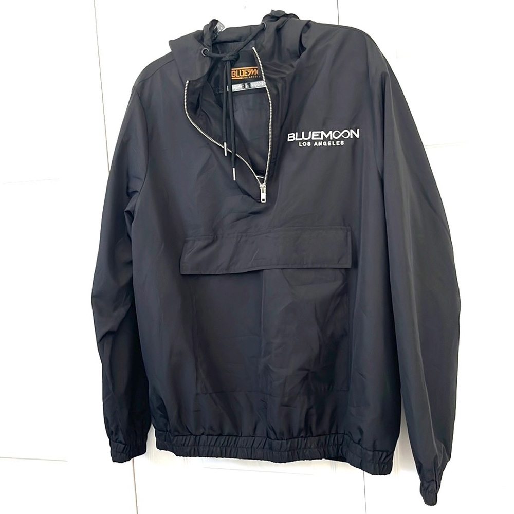 BlueMoon Streetwear Black Windbreaker size Large - Picture 11 of 12
